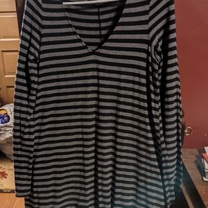 Gray and black striped dress